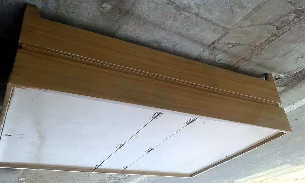 लकड़ी जैसे फिनिश वाला स्टोरेज बॉक्स स्टील दीवान